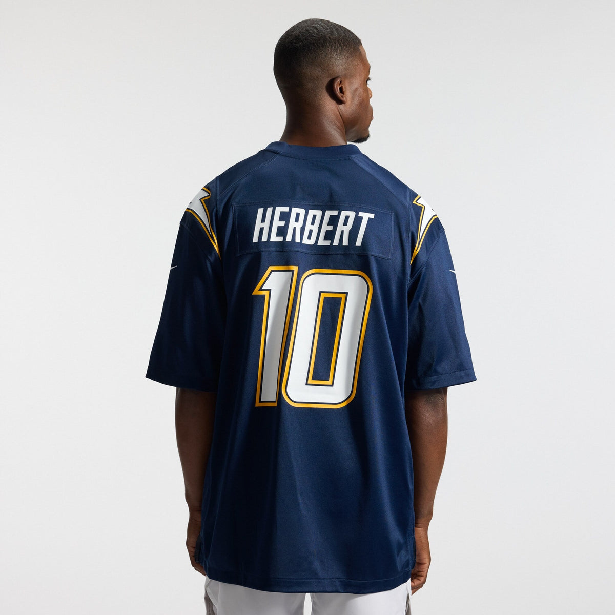 Los Angeles Chargers Justin Herbert Navy Alternate Super Chargers Game Player Jersey product image 4, provided for visual