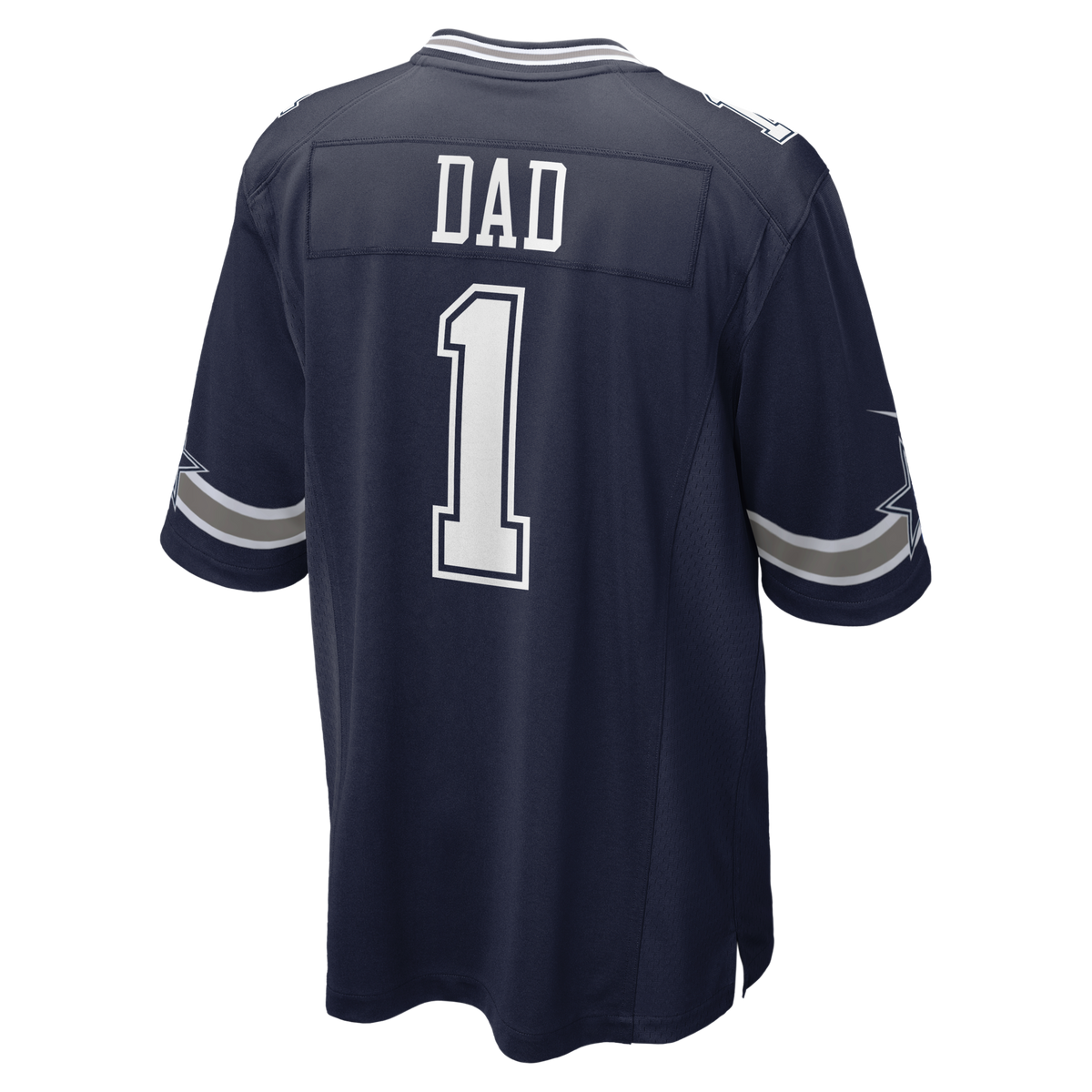 Dallas Cowboys Number 1 Dad Navy Game Jersey product image 4, provided for visual reference and product detail review