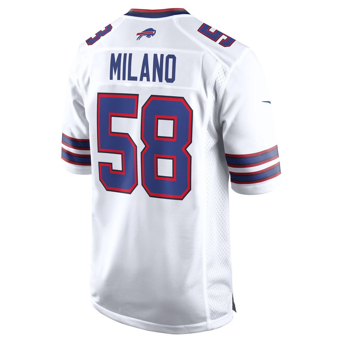 Buffalo Bills Matt Milano White Away Game Player Jersey product image 4, provided for visual reference and product detail