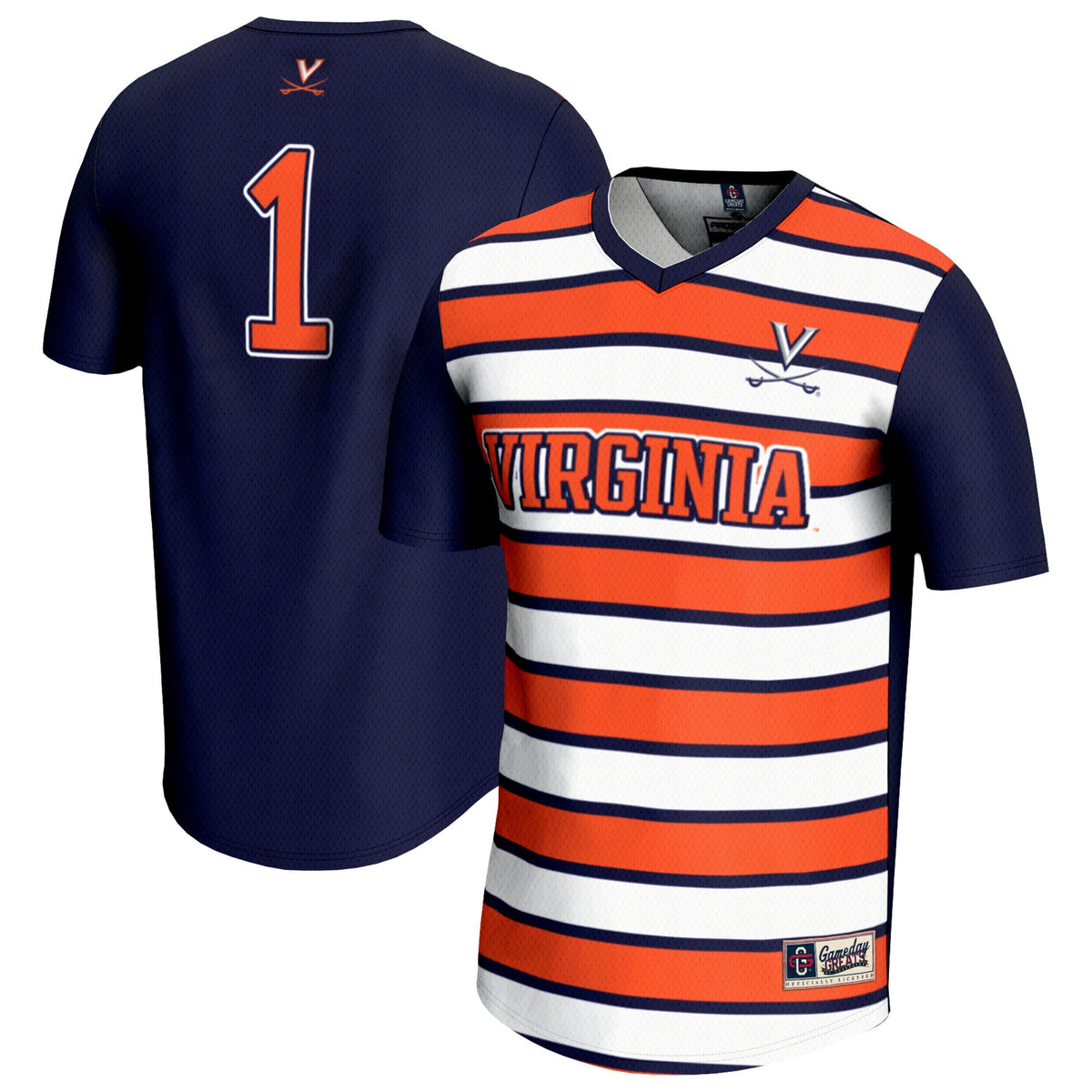 #1 Virginia Cavaliers Lightweight Soccer Fashion Jersey - Navy product image 2, provided for visual reference and product