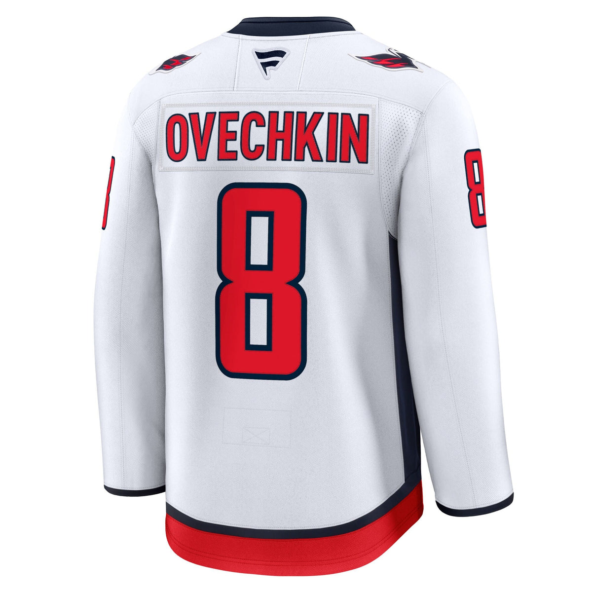 Washington Capitals Alexander Ovechkin White Away Premium Jersey product image 4, provided for visual reference and product