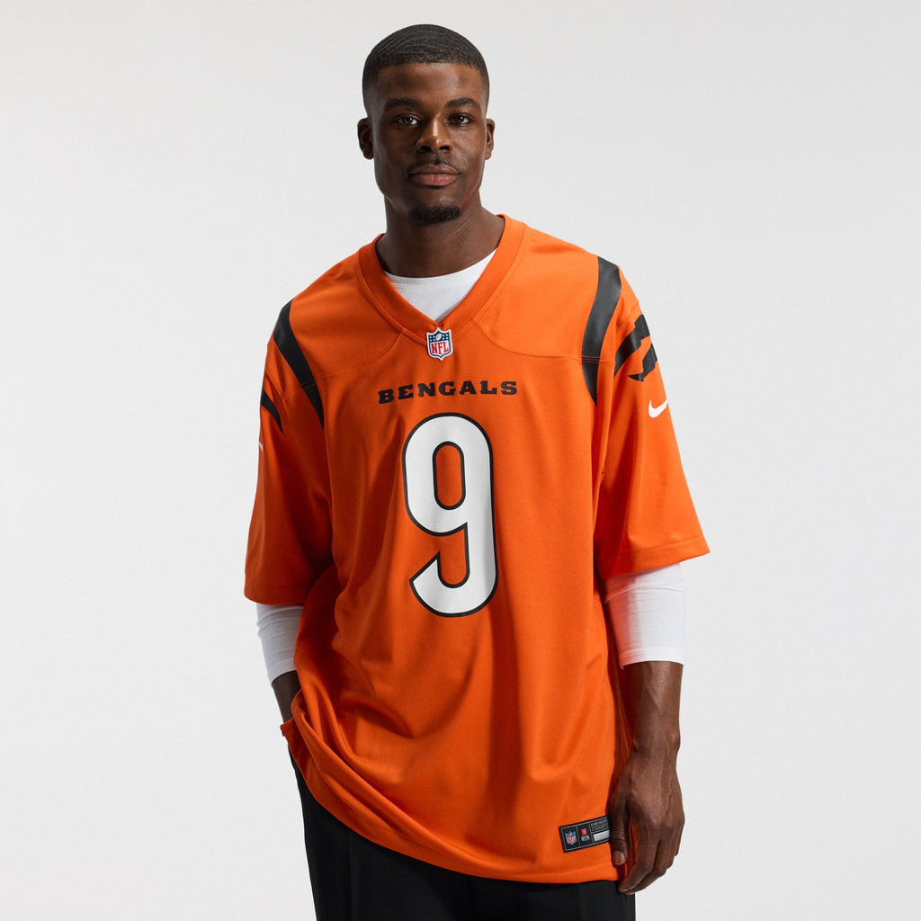 Cincinnati Bengals Joe Burrow Orange Alternate Game Jersey product image 3, provided for visual reference and product detail