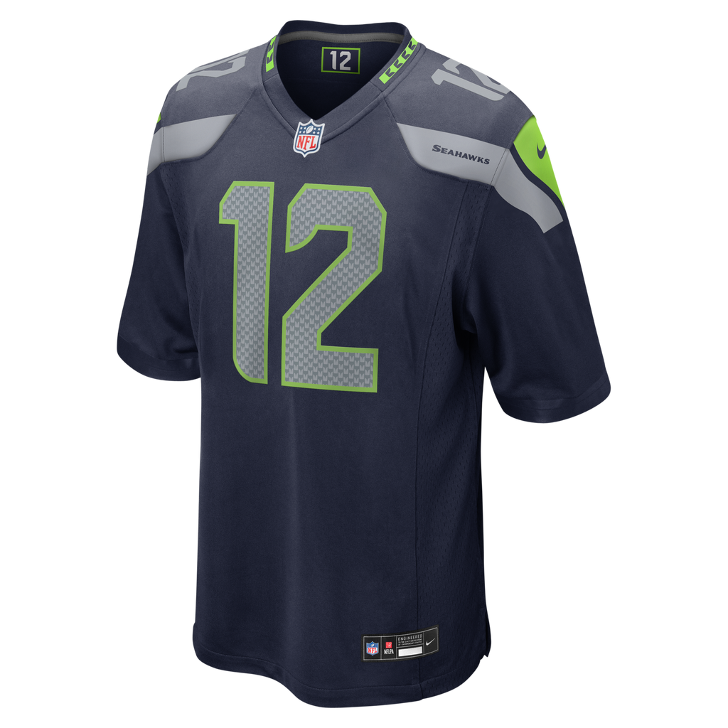 Seattle Seahawks 12s College Navy Team Game Jersey product image 3, provided for visual reference and product detail review