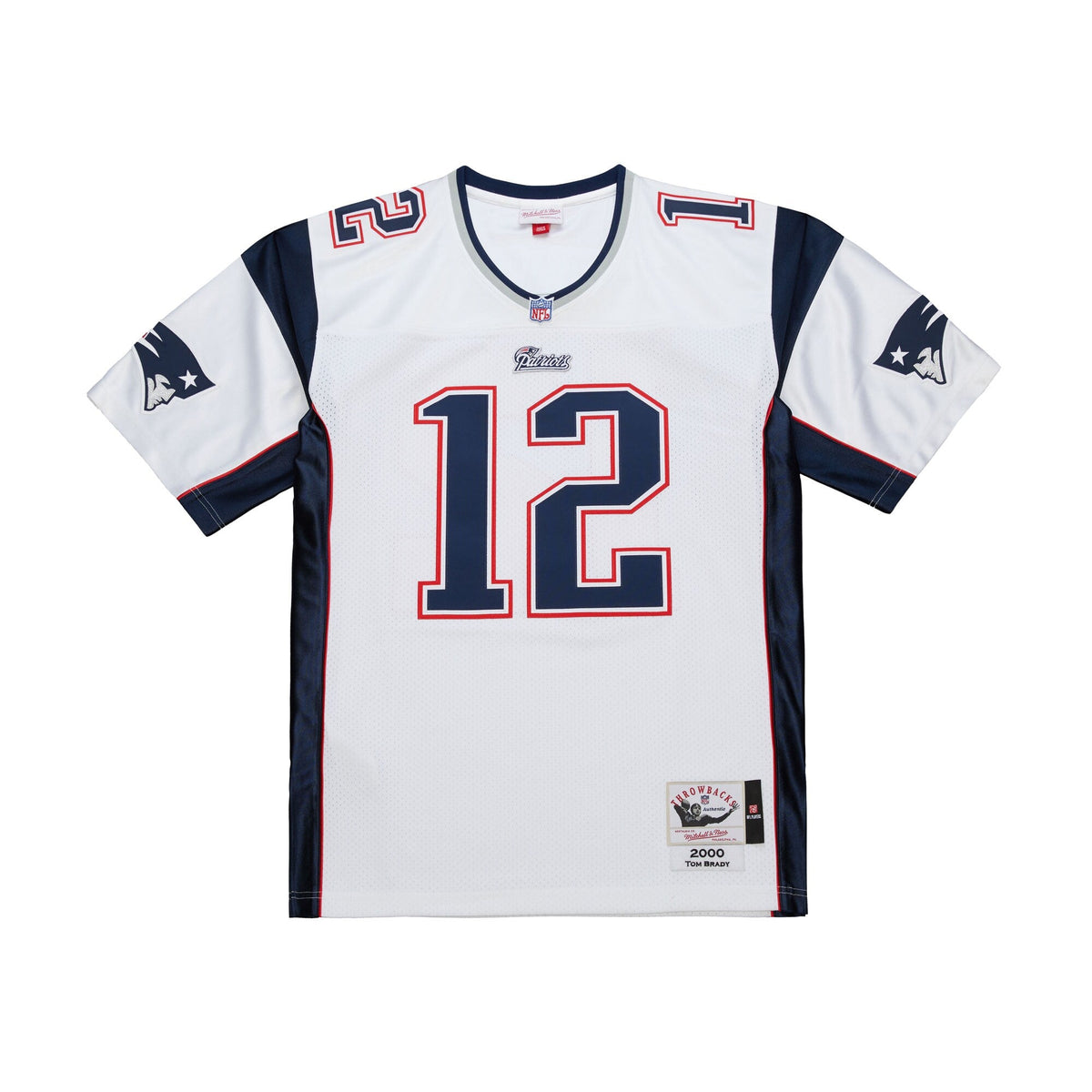 New England Patriots Tom Brady White 2000 Authentic Jersey product image 3, provided for visual reference and product detail
