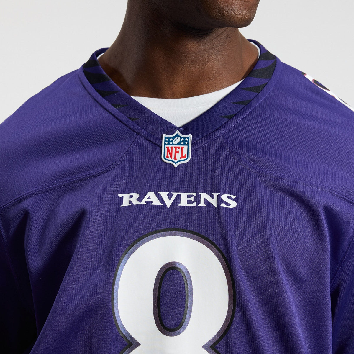 Baltimore Ravens Lamar Jackson Purple Team Game Jersey product image 9, provided for visual reference and product detail