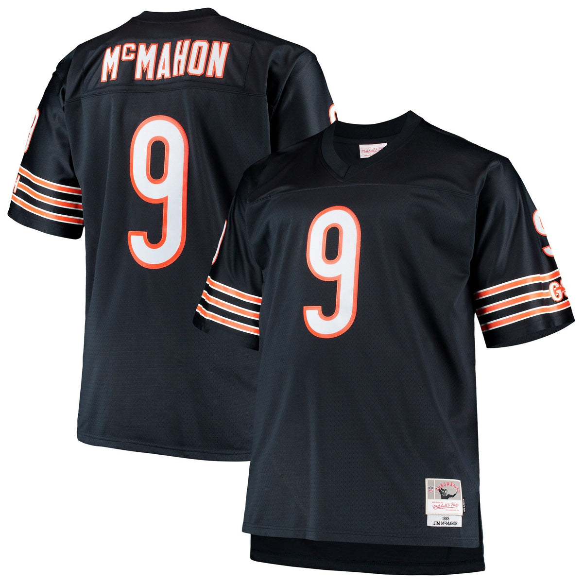Chicago Bears Jim McMahon Navy Big & Tall 1985 Retired Player Replica Jersey product image 1, provided for visual reference
