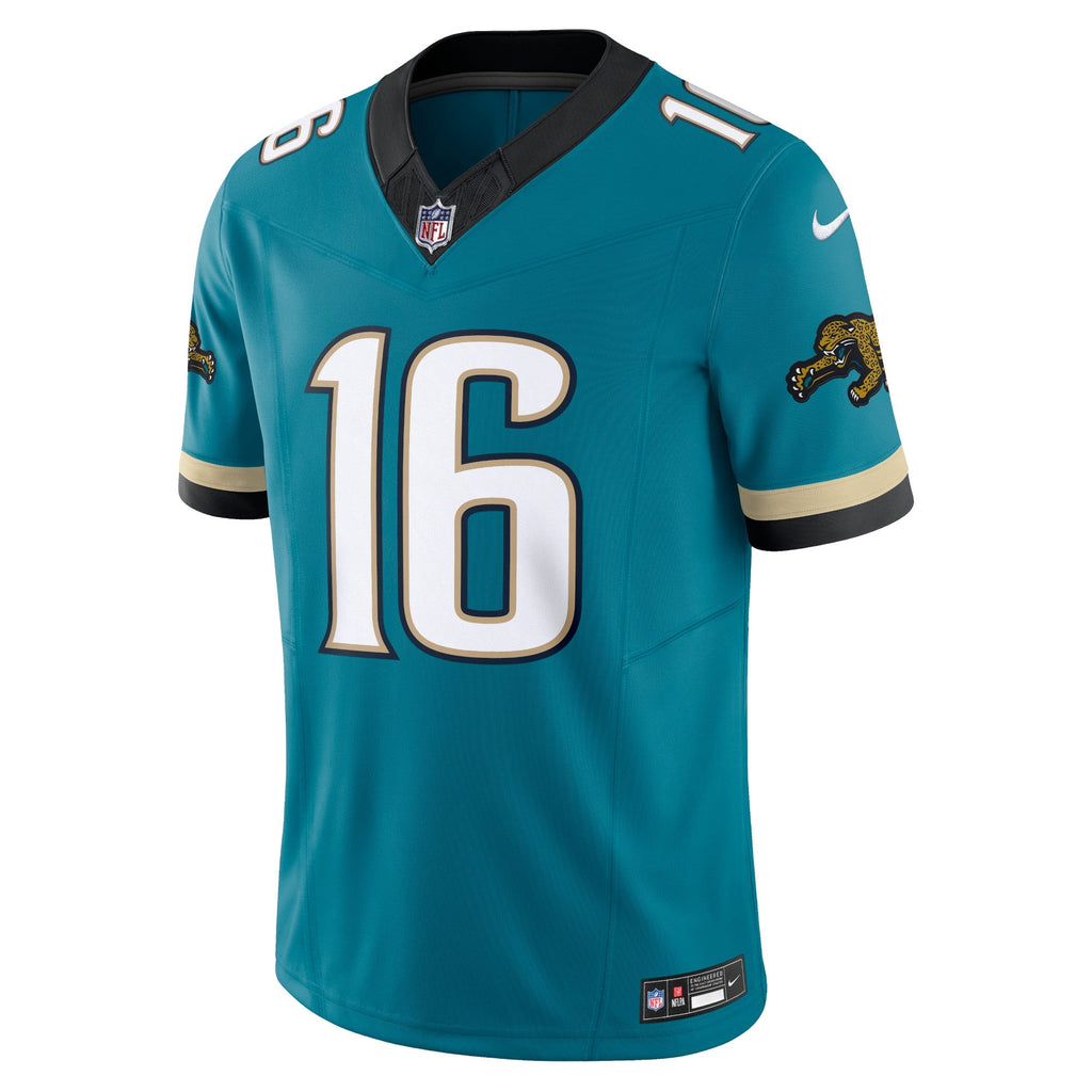 Jacksonville Jaguars Trevor Lawrence Teal Prowler Throwback Vapor F.U.S.E. Limited Jersey product image 3, provided for