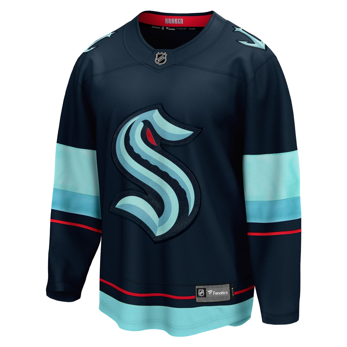 Seattle Kraken Deep Sea Blue Home Breakaway Jersey product image 3, provided for visual reference and product detail review