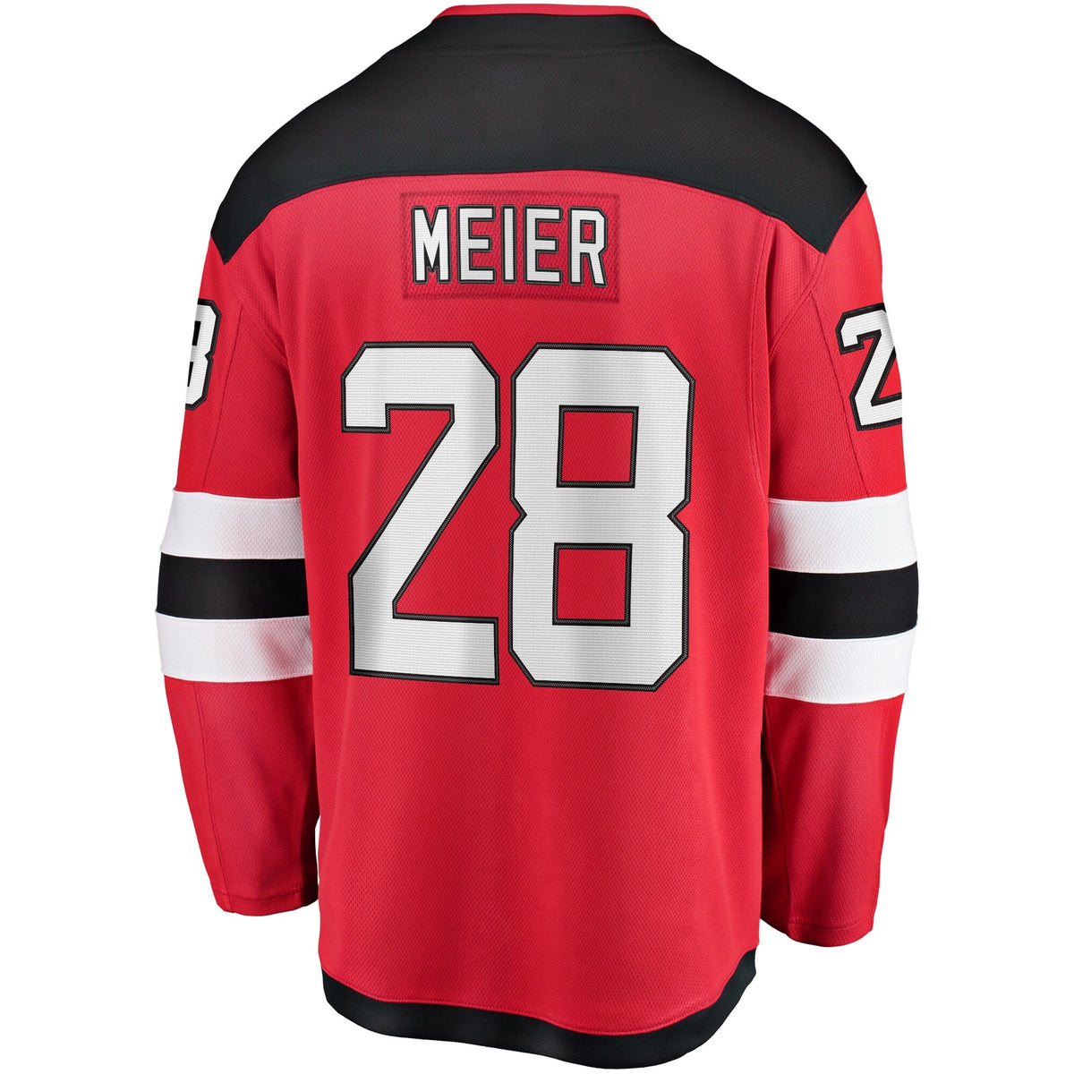 New Jersey Devils Timo Meier Red Home Breakaway Jersey product image 4, provided for visual reference and product detail