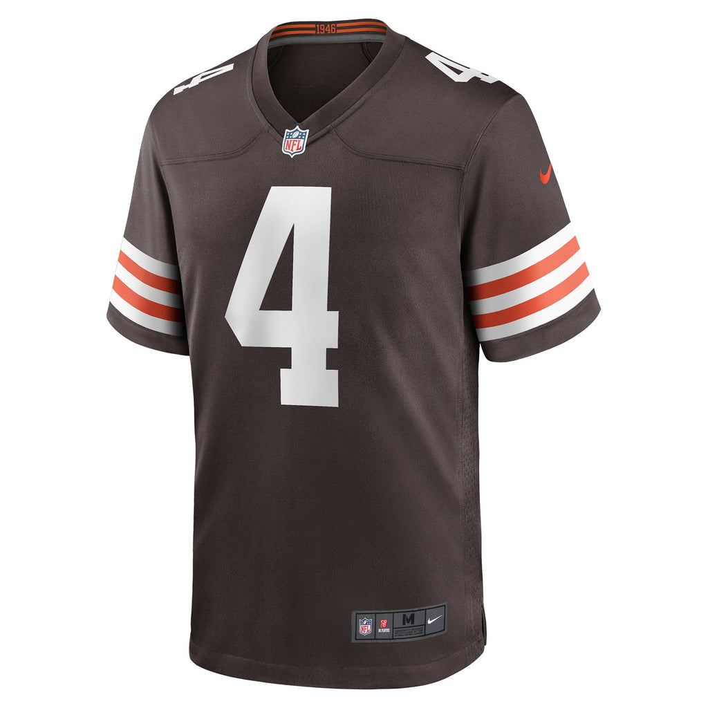 Cleveland Browns Deshaun Watson Brown Game Jersey product image 3, provided for visual reference and product detail review