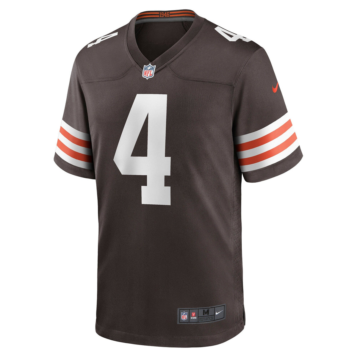 Cleveland Browns Deshaun Watson Brown Game Jersey product image 3, provided for visual reference and product detail review