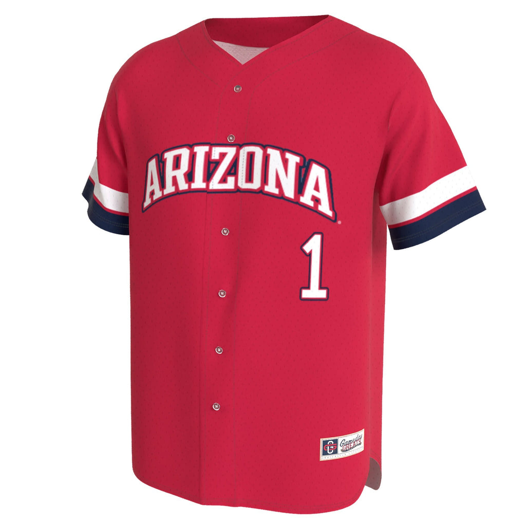 Arizona Wildcats Lightweight Collegiate Baseball Fashion Jersey - Red product image 3, provided for visual reference and