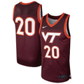 #20 Virginia Tech Hokies Replica Basketball Jersey - Maroon product image 1, provided for visual reference and product