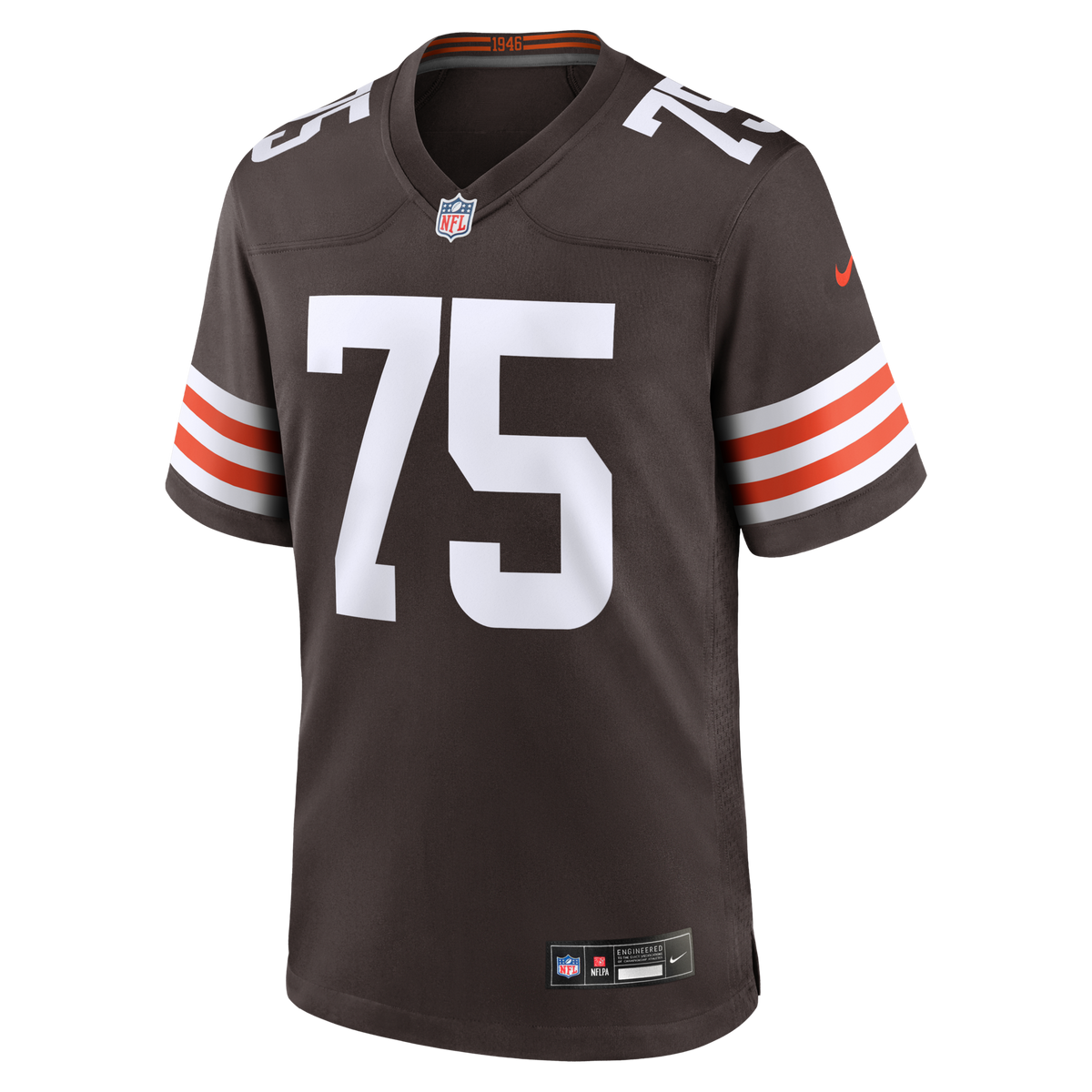 Cleveland Browns Joel Bitonio Brown Game Jersey product image 2, provided for visual reference and product detail review