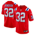 New England Patriots TreVeyon Henderson Red Alternate Game Player Jersey product image 1, provided for visual reference and
