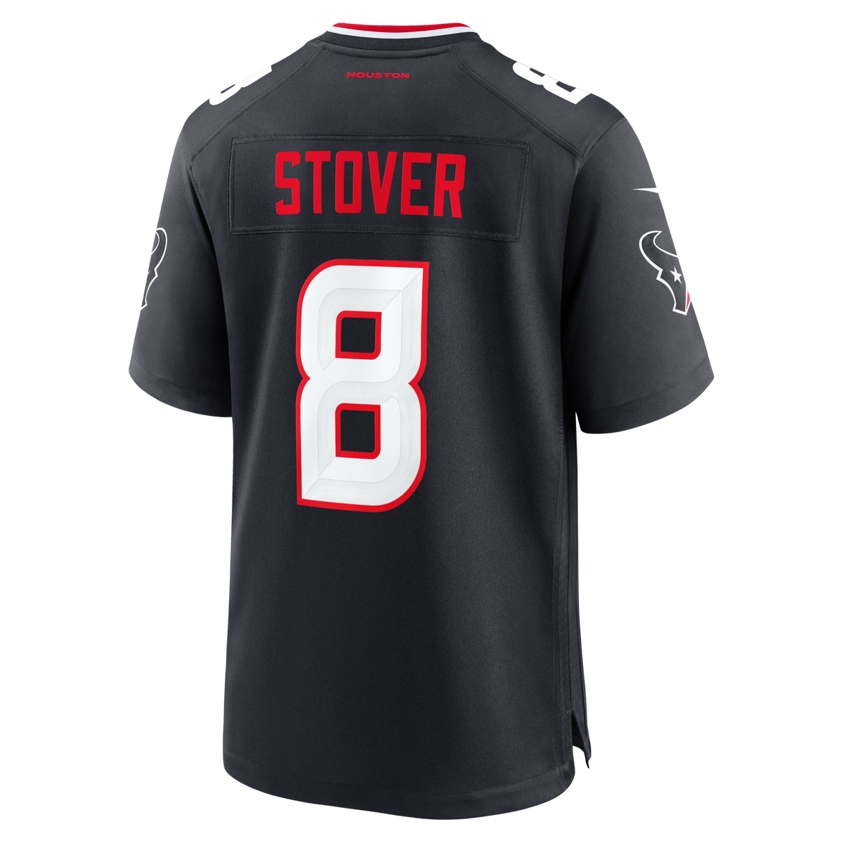 Houston Texans Cade Stover Navy Team Game Jersey product image 3, provided for visual reference and product detail review