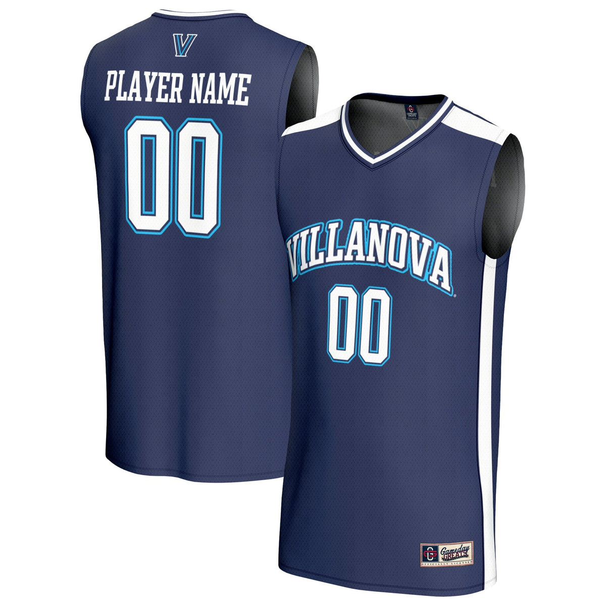 Villanova Wildcats Lightweight Collegiate Basketball NIL Pick-A-Player Fashion Jersey - Navy product image 2, provided for