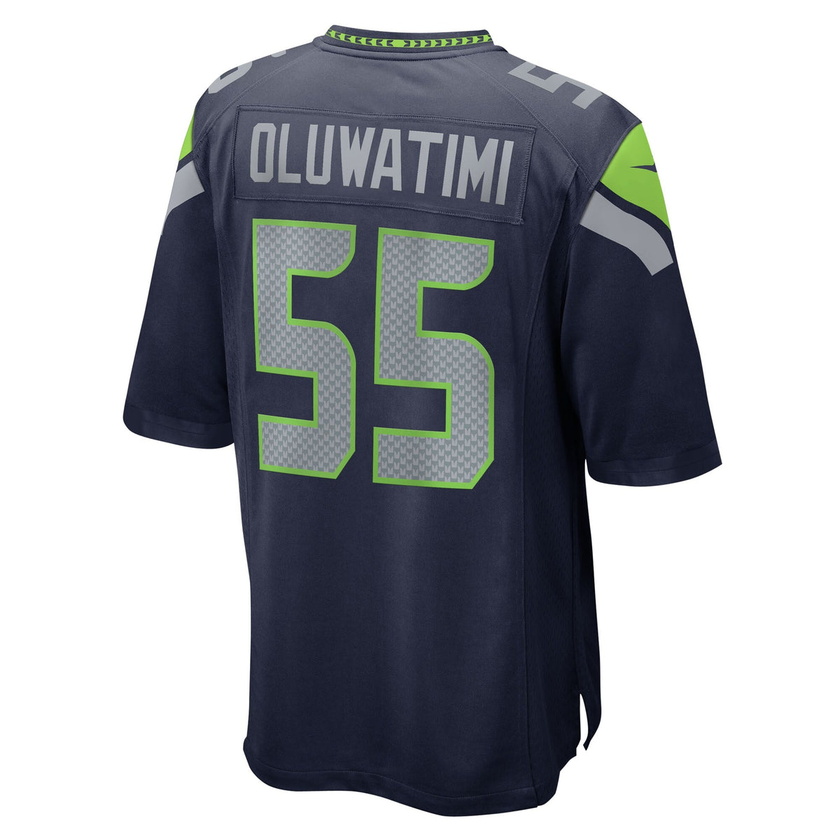 Seattle Seahawks Olu Oluwatimi College Navy Team Game Jersey product image 4, provided for visual reference and product