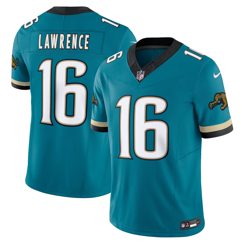 Jacksonville Jaguars Trevor Lawrence Teal Prowler Throwback Vapor F.U.S.E. Limited Jersey product image 2, provided for