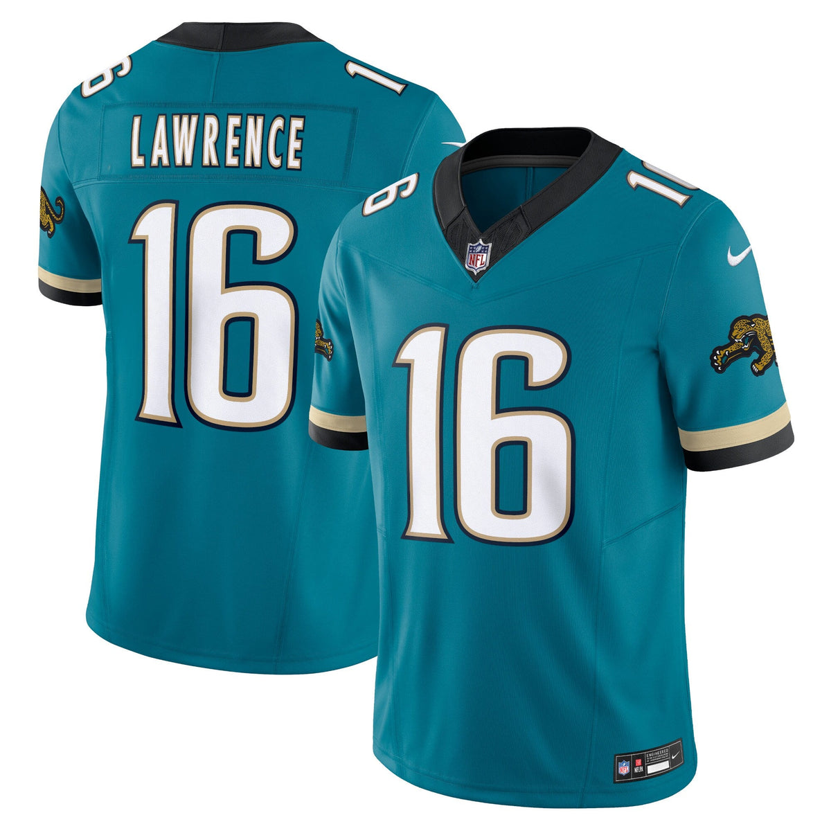 Jacksonville Jaguars Trevor Lawrence Teal Prowler Throwback Vapor F.U.S.E. Limited Jersey product image 2, provided for