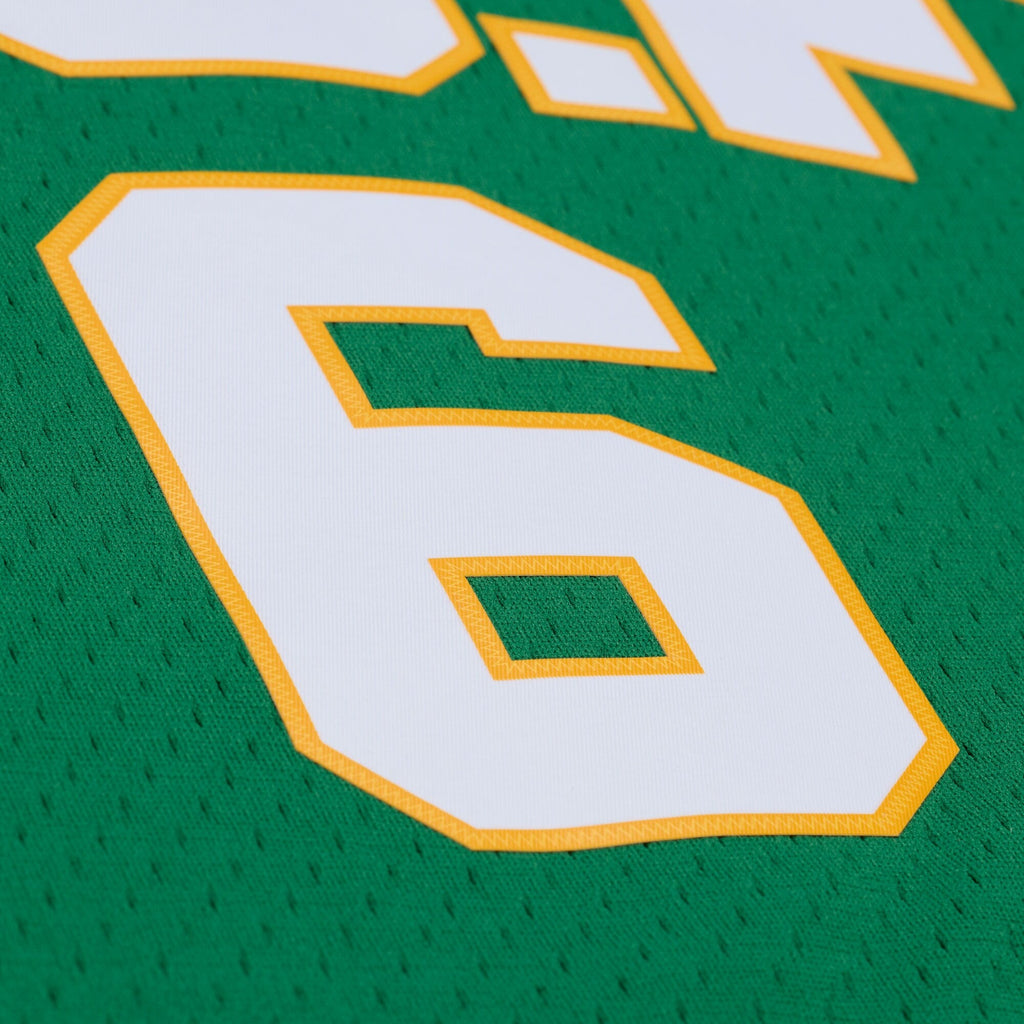 Bill Russell San Francisco Dons 1955/56 Swingman Jersey - Green product image 4, provided for visual reference and product