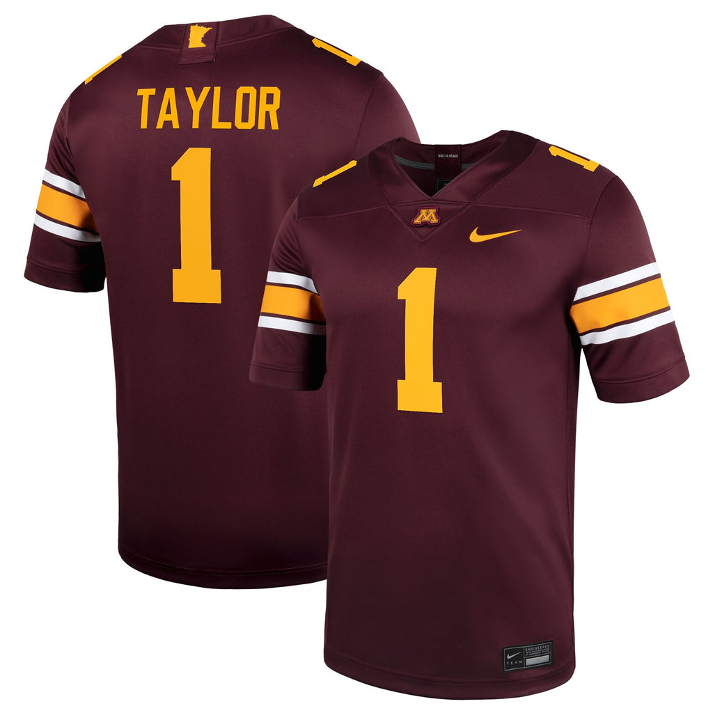 Darius Taylor Minnesota Golden Gophers Home NIL Football Game Jersey - Maroon product image 1, provided for visual reference