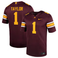 Darius Taylor Minnesota Golden Gophers Home NIL Football Game Jersey - Maroon product image 1, provided for visual reference