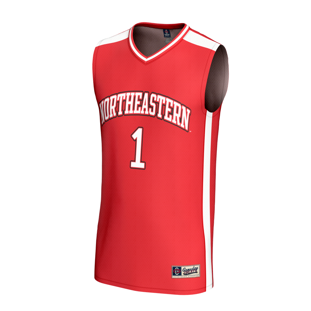 #1 Northeastern Huskies Lightweight Collegiate Basketball Fashion Jersey - Red product image 3, provided for visual