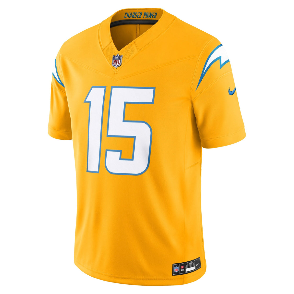Los Angeles Chargers Ladd McConkey Gold Alternate Charger Power Vapor F.U.S.E. Limited Jersey product image 3, provided for