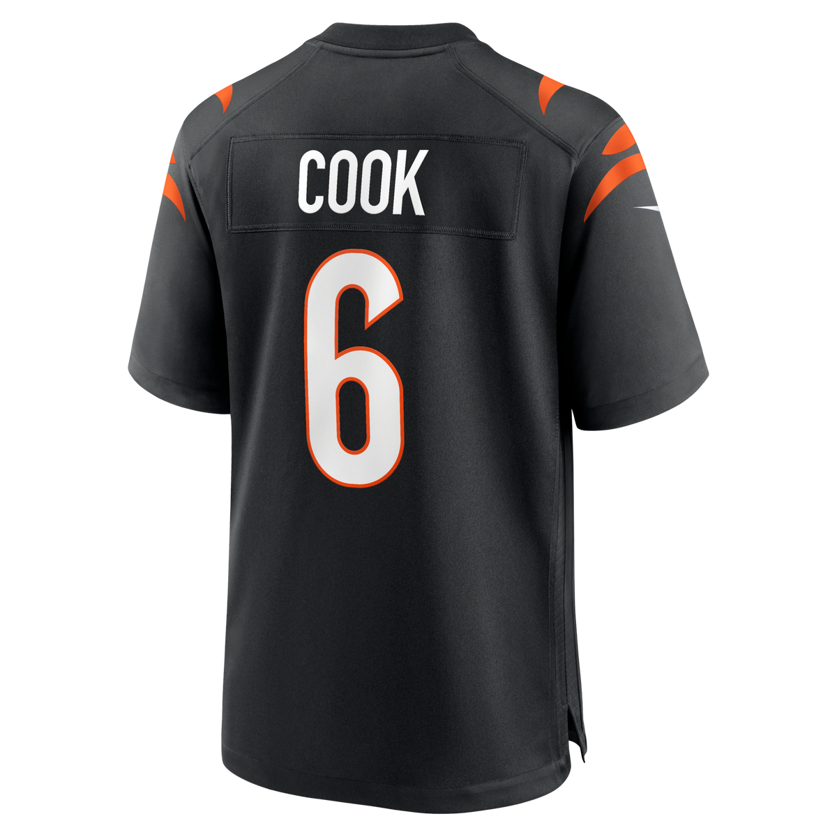 Cincinnati Bengals Bryan Cook Black Team Game Jersey product image 3, provided for visual reference and product detail review