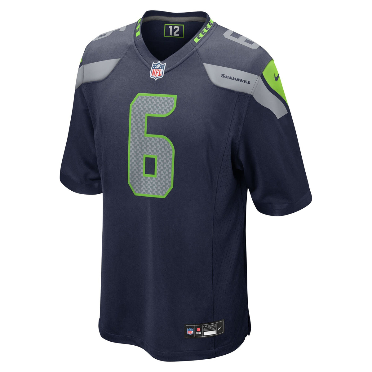 Seattle Seahawks Jalen Milroe College Navy 2025 NFL Draft Game Jersey product image 3, provided for visual reference and
