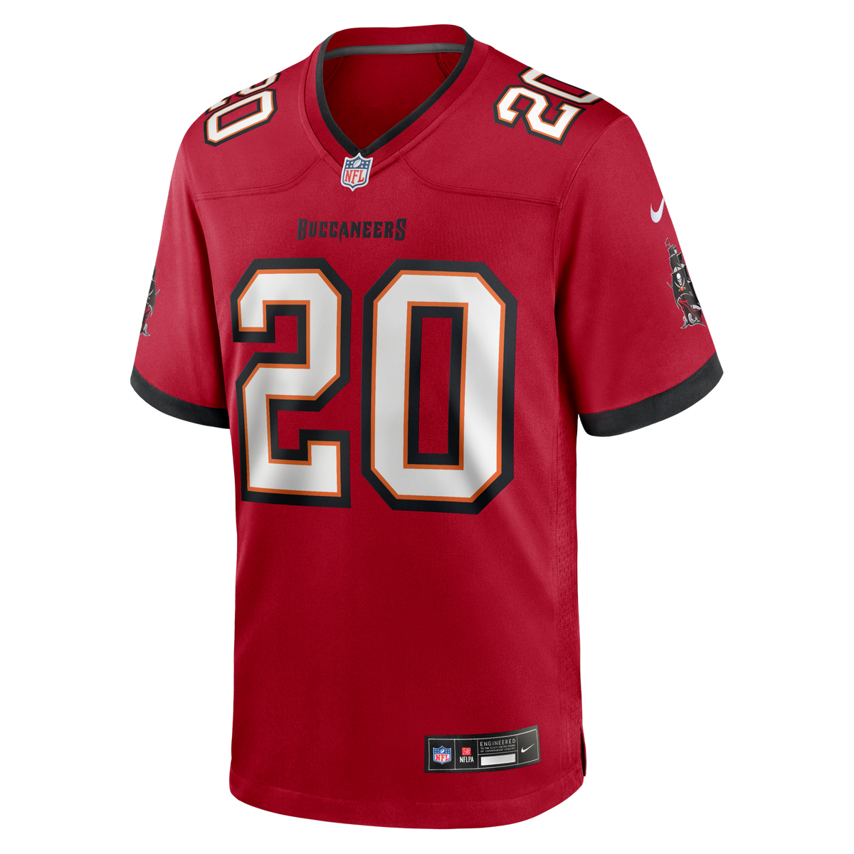 Tampa Bay Buccaneers Ronde Barber Red Game Retired Player Jersey product image 2, provided for visual reference and product