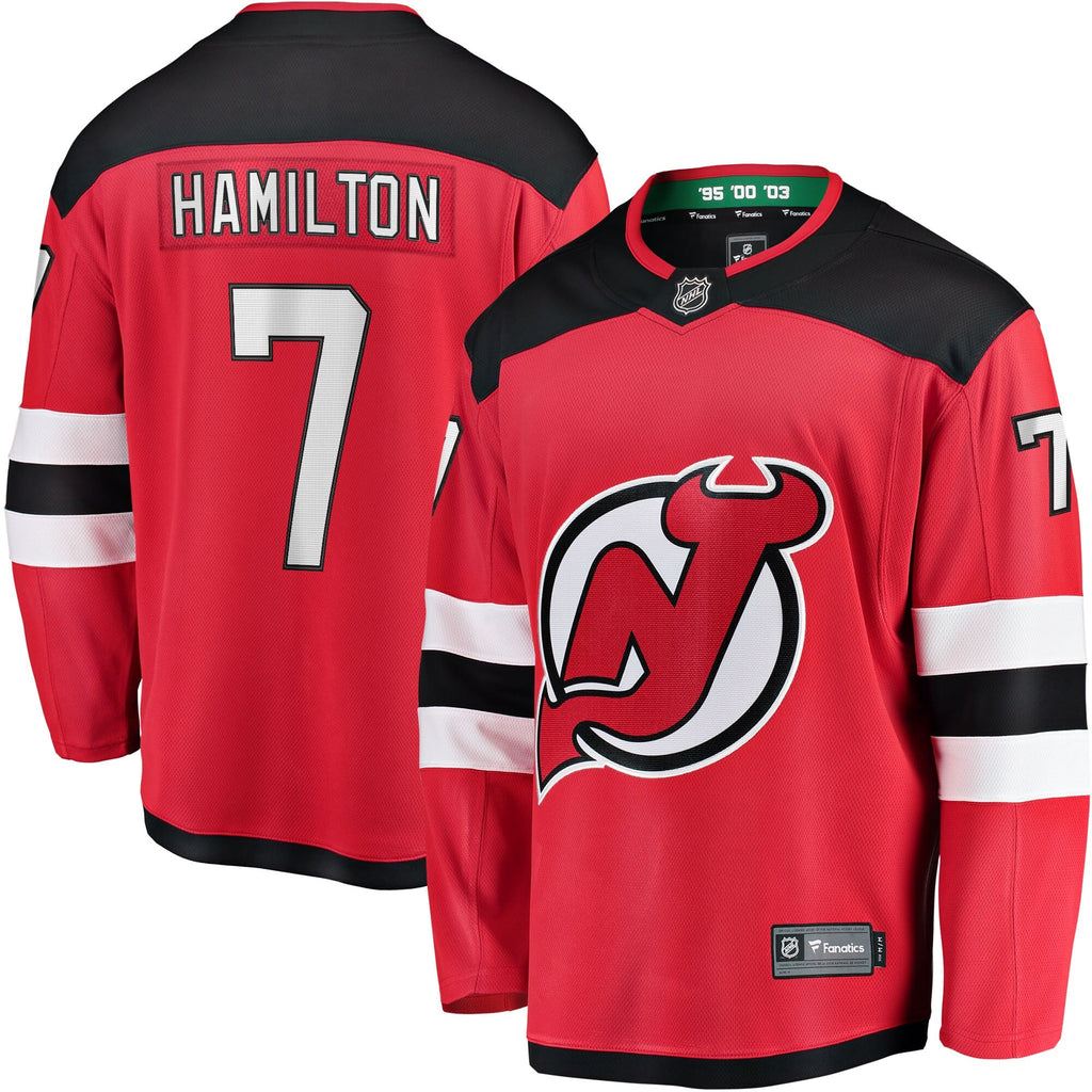 New Jersey Devils Dougie Hamilton Red Breakaway Player Jersey product image 1, provided for visual reference and product