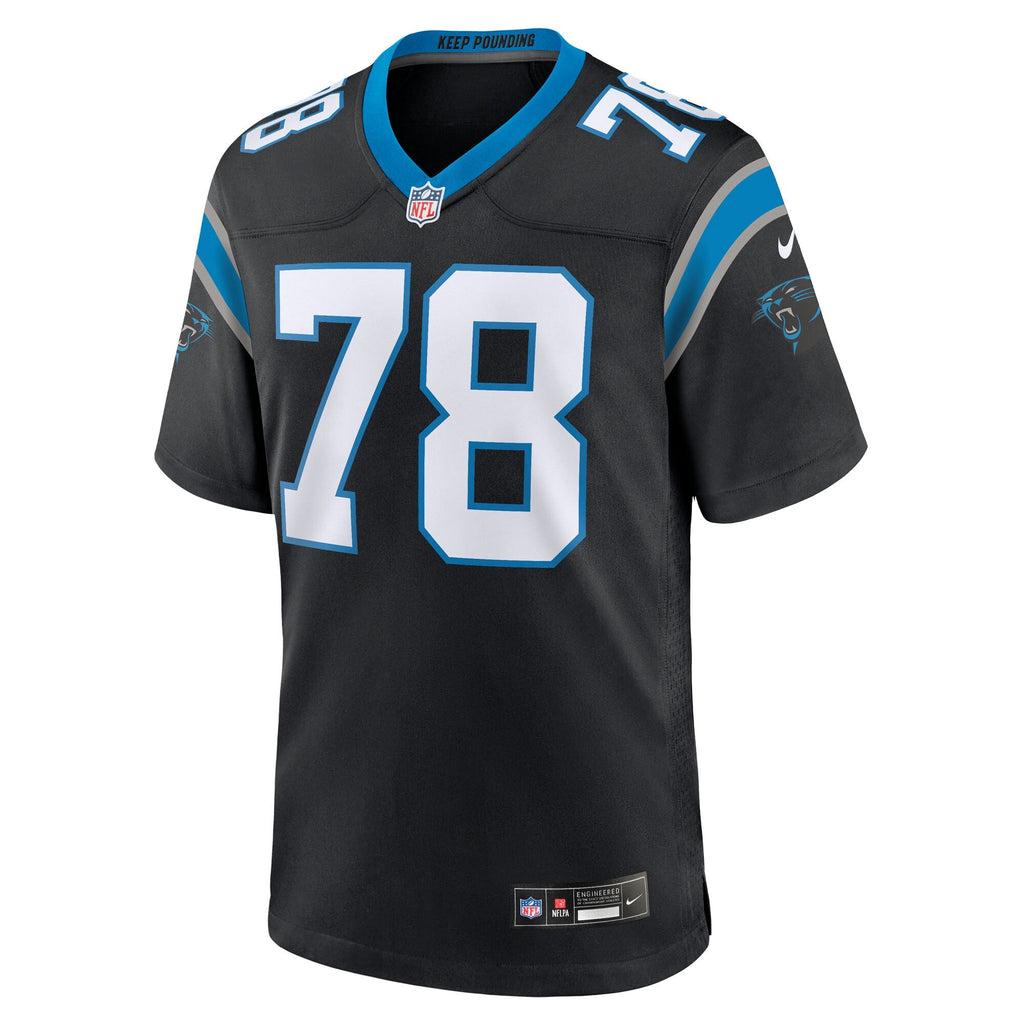 Carolina Panthers Popo Aumavae Black Team Game Jersey product image 3, provided for visual reference and product detail