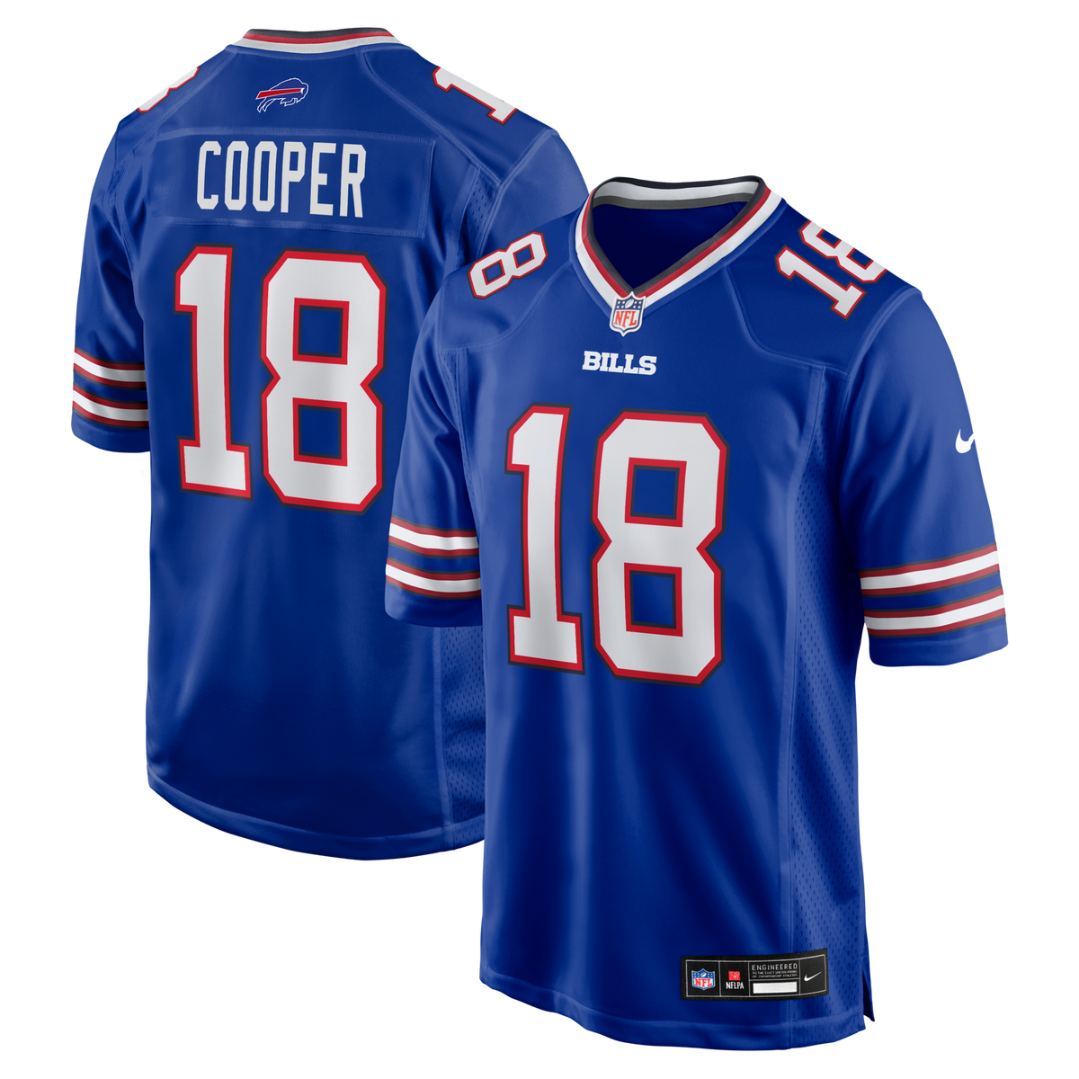 Buffalo Bills Amari Cooper Royal Game Jersey product image 1, provided for visual reference and product detail review