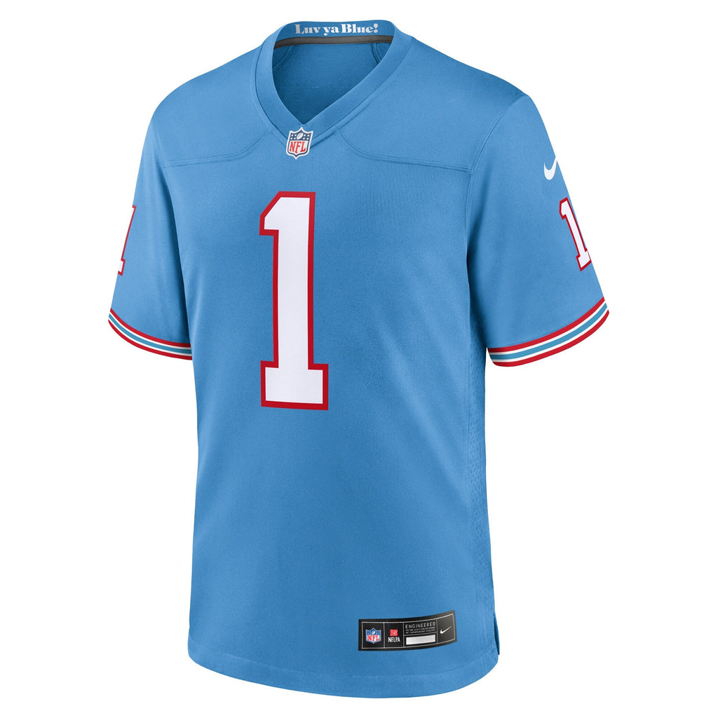 Tennessee Titans Warren Moon Light Blue Retired Player Alternate Game Jersey product image 3, provided for visual reference