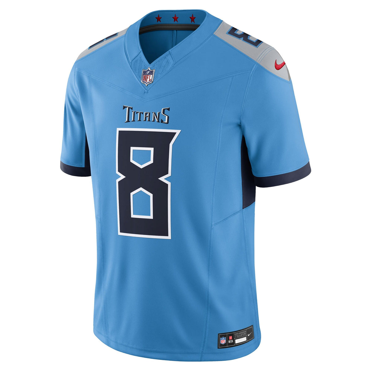 Tennessee Titans Will Levis Light Blue Alternate Vapor F.U.S.E. Limited Jersey product image 3, provided for visual