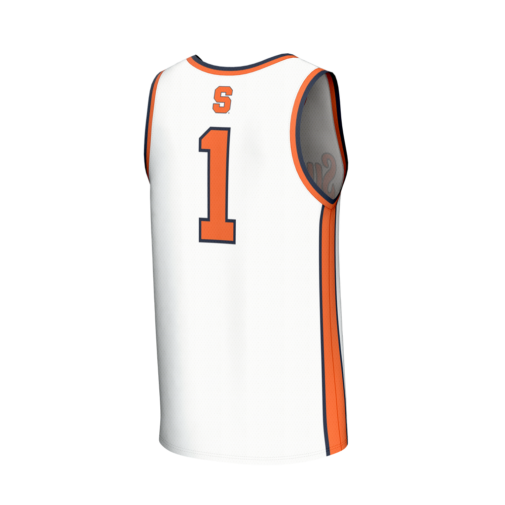 Syracuse Orange Lightweight Collegiate Basketball Fashion Jersey - White product image 4, provided for visual reference and