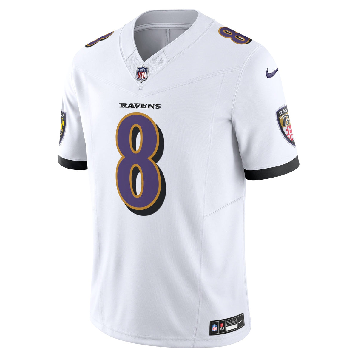 Baltimore Ravens Lamar Jackson White Vapor F.U.S.E. Limited Jersey product image 3, provided for visual reference and