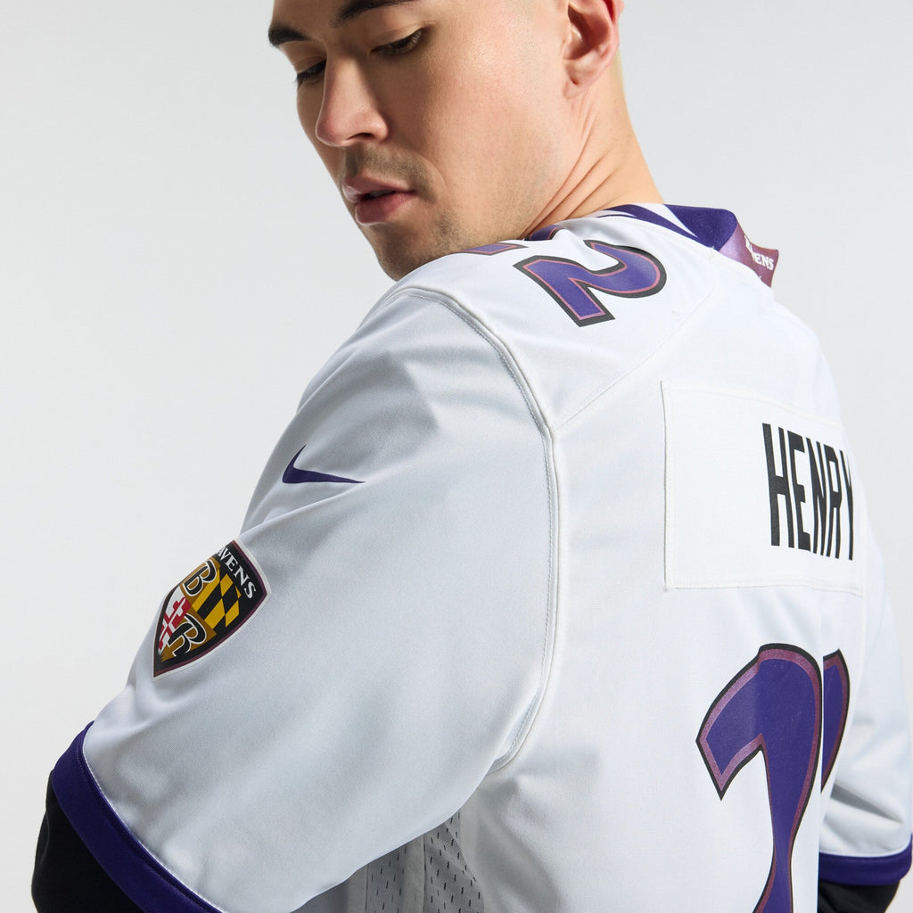 Baltimore Ravens Derrick Henry White Game Jersey product image 11, provided for visual reference and product detail review