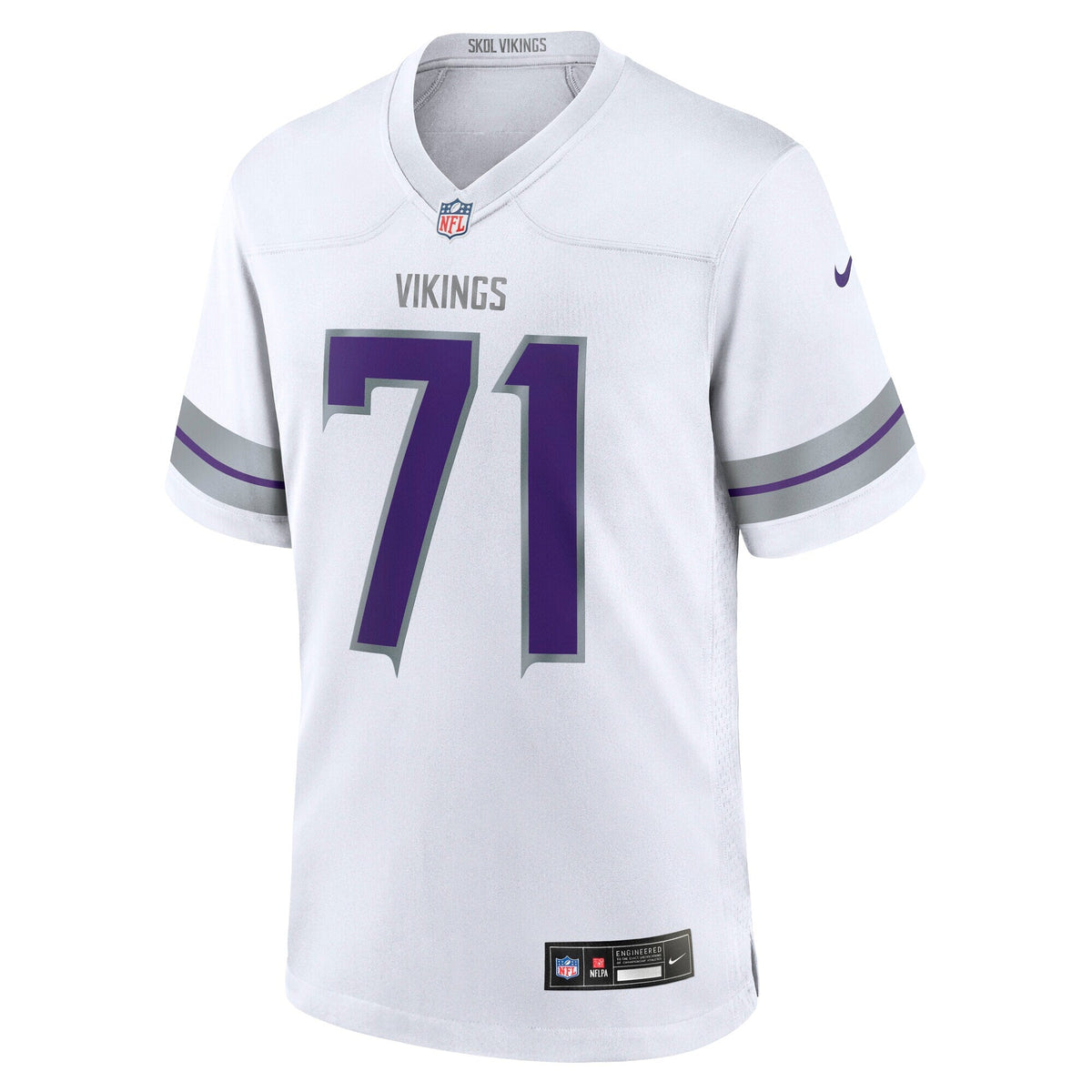Minnesota Vikings Christian Darrisaw White Alternate Game Jersey product image 3, provided for visual reference and product