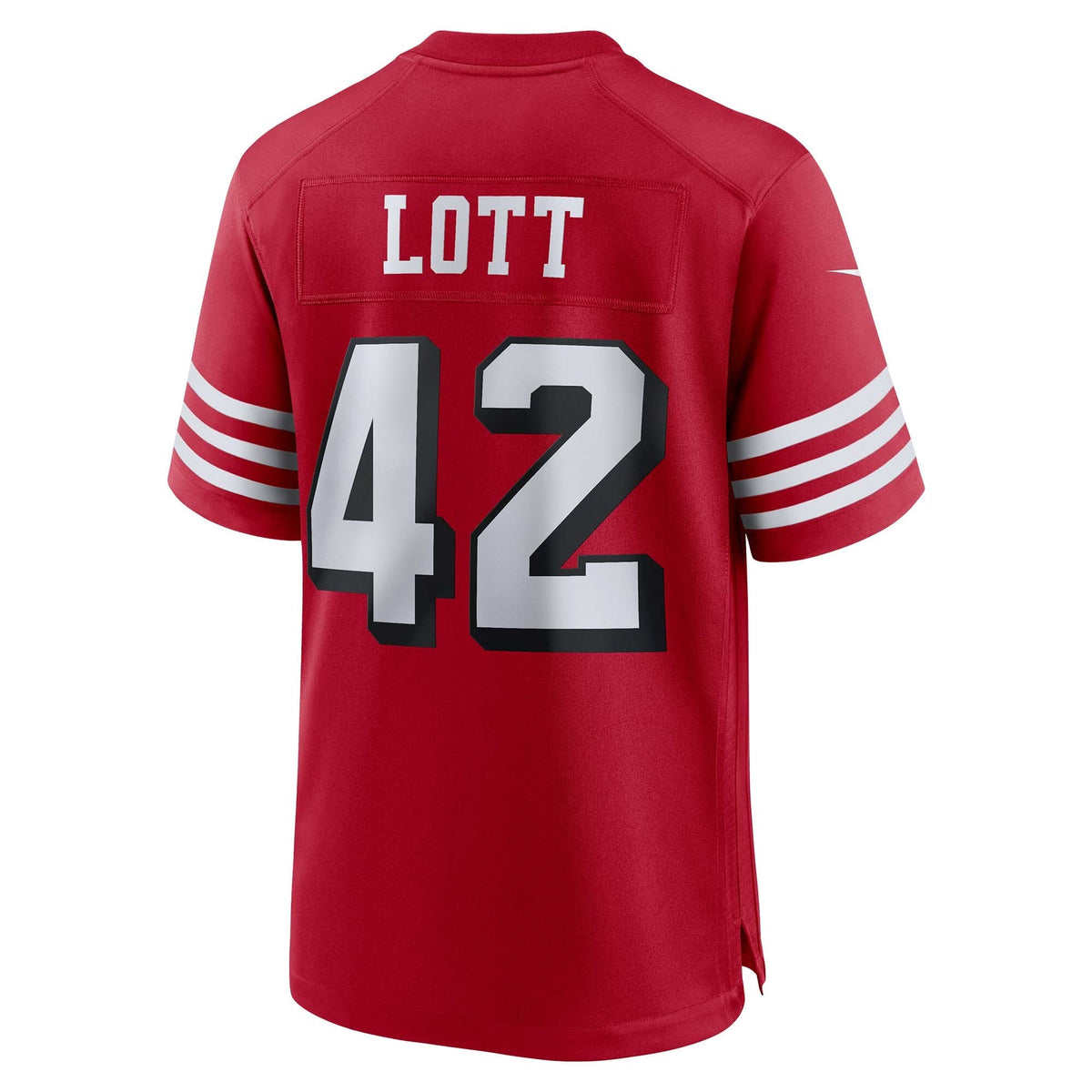 San Francisco 49ers Ronnie Lott Scarlet Retired Player Alternate Game Jersey product image 4, provided for visual reference