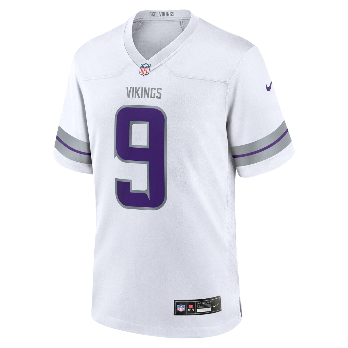 Minnesota Vikings J.J. McCarthy White Alternate Game Player Jersey product image 3, provided for visual reference and