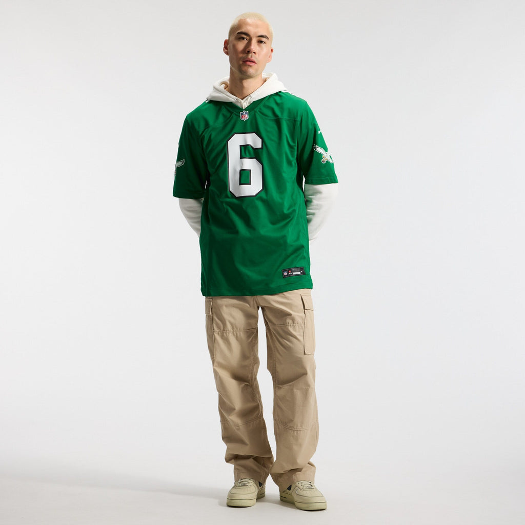 Philadelphia Eagles DeVonta Smith Kelly Green Alternate Game Player Jersey product image 5, provided for visual reference
