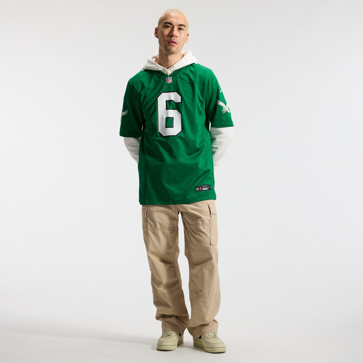 Philadelphia Eagles DeVonta Smith Kelly Green Alternate Game Player Jersey product image 5, provided for visual reference