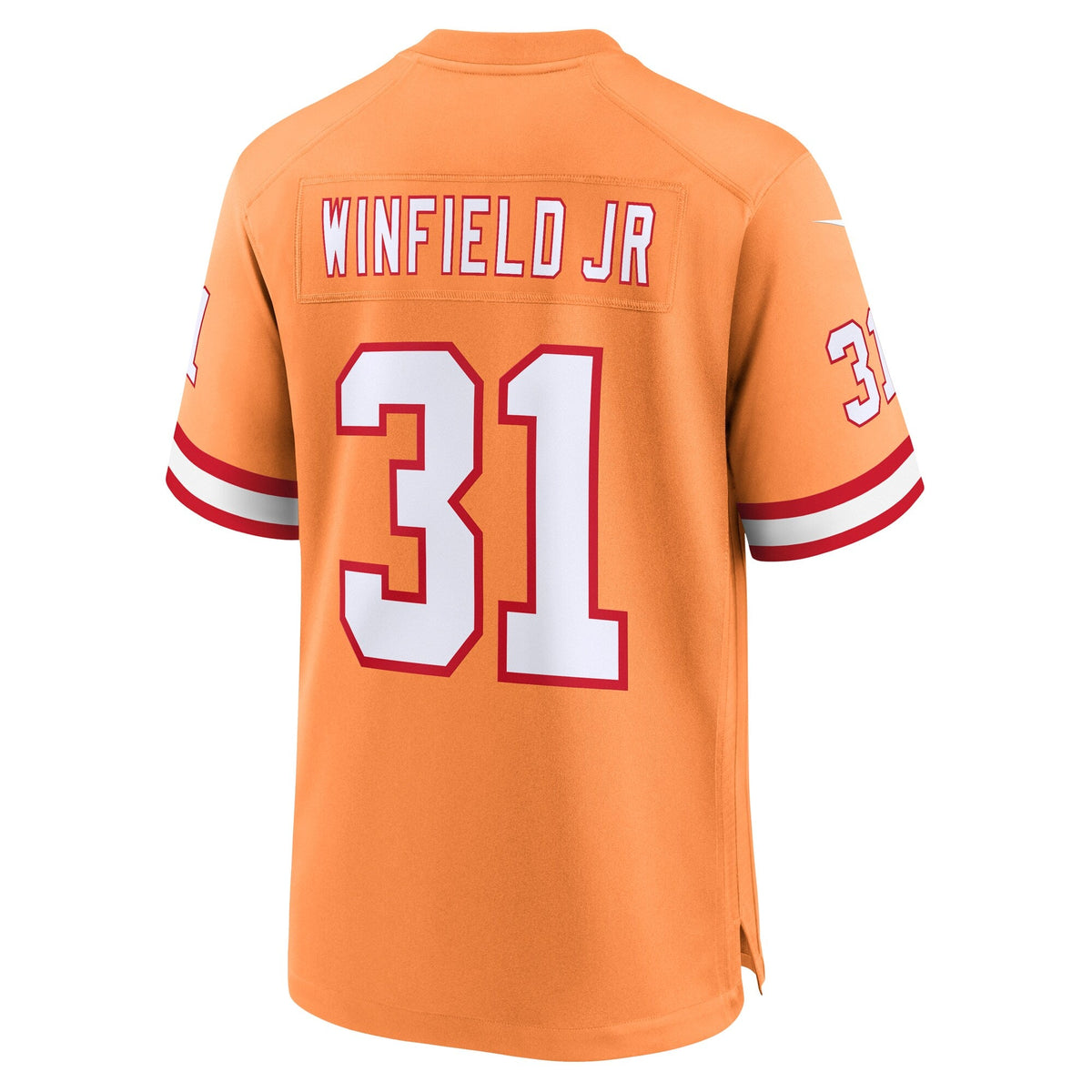 Tampa Bay Buccaneers Antoine Winfield Jr. Orange Throwback Game Jersey product image 4, provided for visual reference and