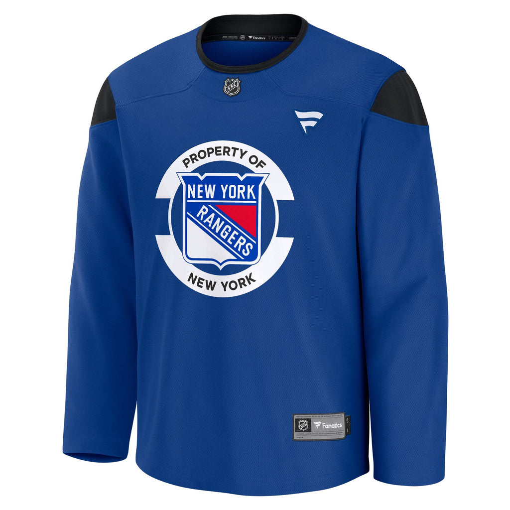 New York Rangers Blue Practice Jersey product image 3, provided for visual reference and product detail review