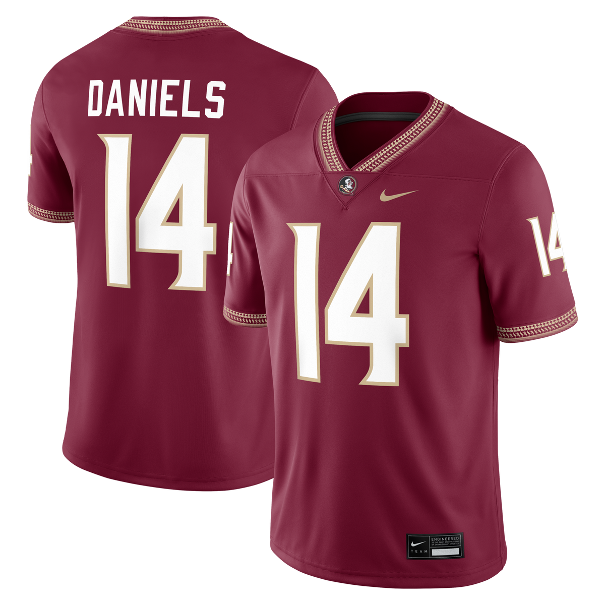 Ashton Daniels Florida State Seminoles Game Football Jersey - Garnet product image 2, provided for visual reference and