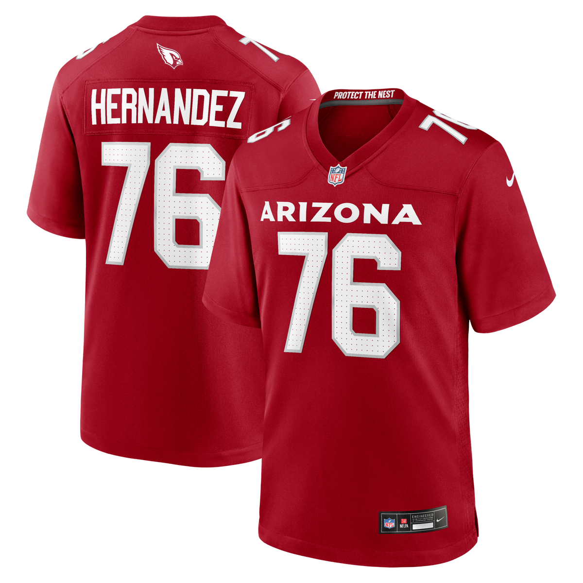 Arizona Cardinals Will Hernandez Cardinal Team Game Jersey product image 1, provided for visual reference and product detail