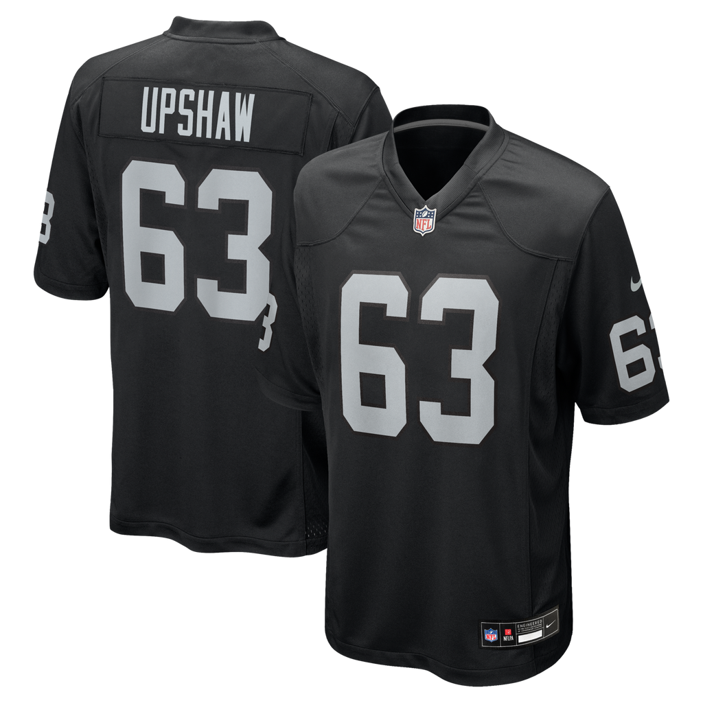 Las Vegas Raiders Gene Upshaw Black Game Retired Player Jersey product image 1, provided for visual reference and product